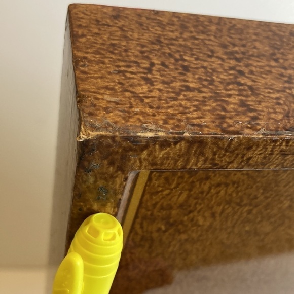 Annie Modica Signed Lobster Coral Stripe Decoupage Style Handle Tray Artisan - Picture 12 of 16